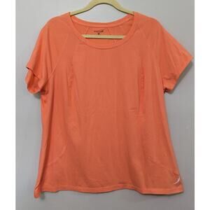Exertek Women's Tangerine Short Sleeve Work Out Wear T Shirt Plus Size 1X